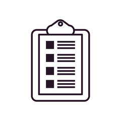 fast delivery concept, delivery report clipboard icon, line style
