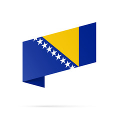 Fototapeta premium Bosnia flag state symbol isolated on background national banner. Greeting card National Independence Day of the Bosnia and Herzegovina. Illustration banner with realistic state flag of B&H.