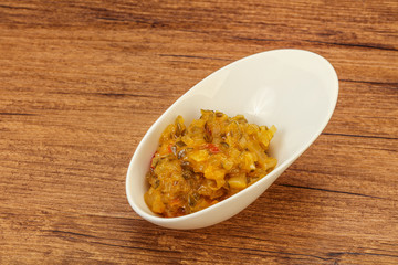 Relish sauce with cucumbers and mustard