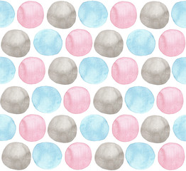 Set of watercolor multicolored circles. seamless pattern. Elements for design.
