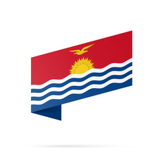 Fototapeta premium Kiribati flag state symbol isolated on background national banner. Greeting card National Independence Day of the Republic of Kiribati. Illustration banner with realistic state flag.
