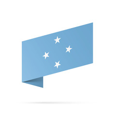 Micronesia flag state symbol isolated national banner. Greeting card National Day of small islands in the western Pacific Ocean. Illustration banner realistic state flag Federated States of Micronesia