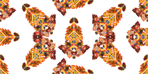 Drapery curves pagan tripe seamless pattern. Indian old surface background.