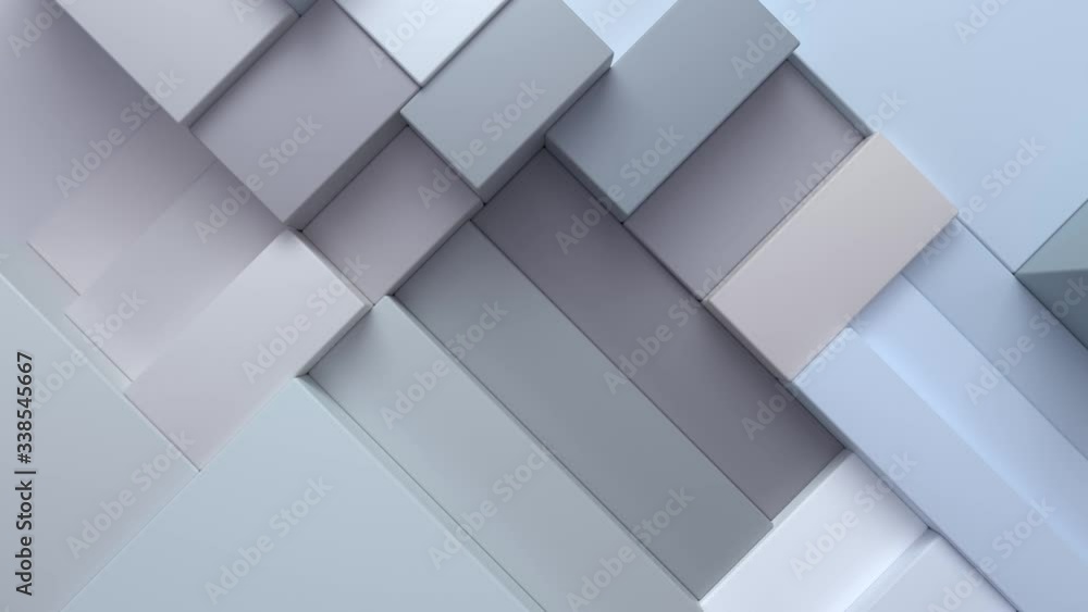 Poster multicolored dynamic boxes. scalable pastel cubes. motion design pattern. 3d loop animation. 4k seam