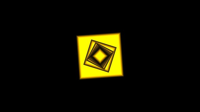 Abstract CGI motion background with collapsing/expanding metallic geometric shapes on black background (full HD 1920x1080, 30 fps).