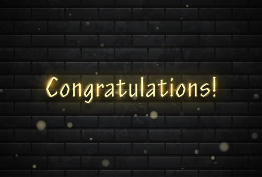 Neon sign of Congratulations banner