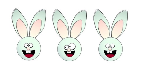 Obraz premium Funny rabbits. Easter bunny. Vector illustration on a white background..
