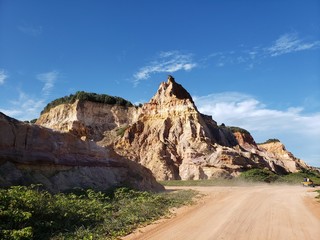 falésias, praia, mar, areia, deserto, árido