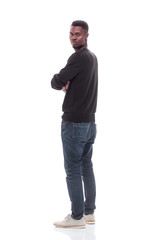 Fototapeta premium casual young man looking forward . isolated on white