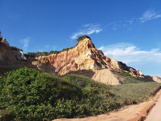 falésias, praia, mar, areia, deserto, árido