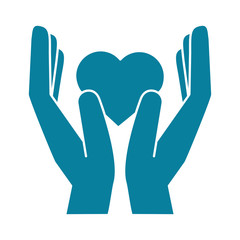 happy friendship day celebration hands giving heart love silhouette style icon