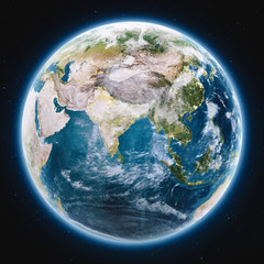 Planet Earth globe at night