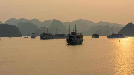 boats in halong bay