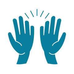 happy friendship day celebration hands high five silhouette style icon
