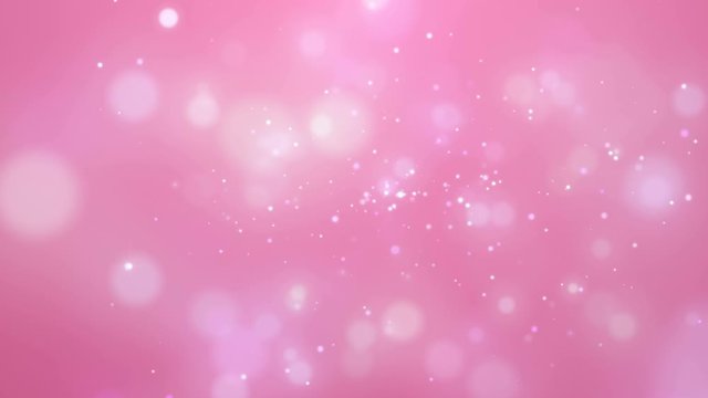 4k video. Bokeh lights. Abstract motion background. Pink glitter light. Floating particles. 3840x2160