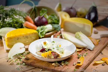 food, salad, meal, dinner, vegetable, plate, healthy, fresh, dish, appetizer, lunch, tomato, cuisine, gourmet, delicious, egg, restaurant, vegetables, meat, green, cheese, table, diet, lettuce, breakf