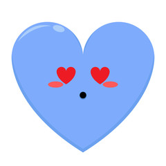 Blue Love Character with Love Expression