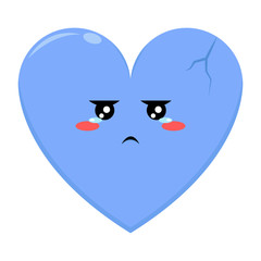Fototapeta premium Blue Love Character with Sad Expression
