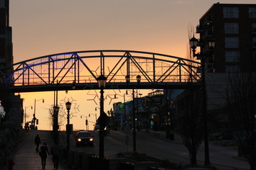 sunset and bridge