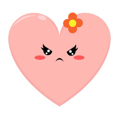 Pink Love Character with Angry Expression