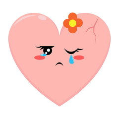 Pink Love Character with Sad Expression