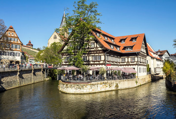 Esslingen, GERMANY: view of medieval town Esslingen am Neckar in Germany