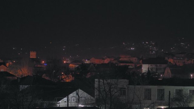Large suburb late at night