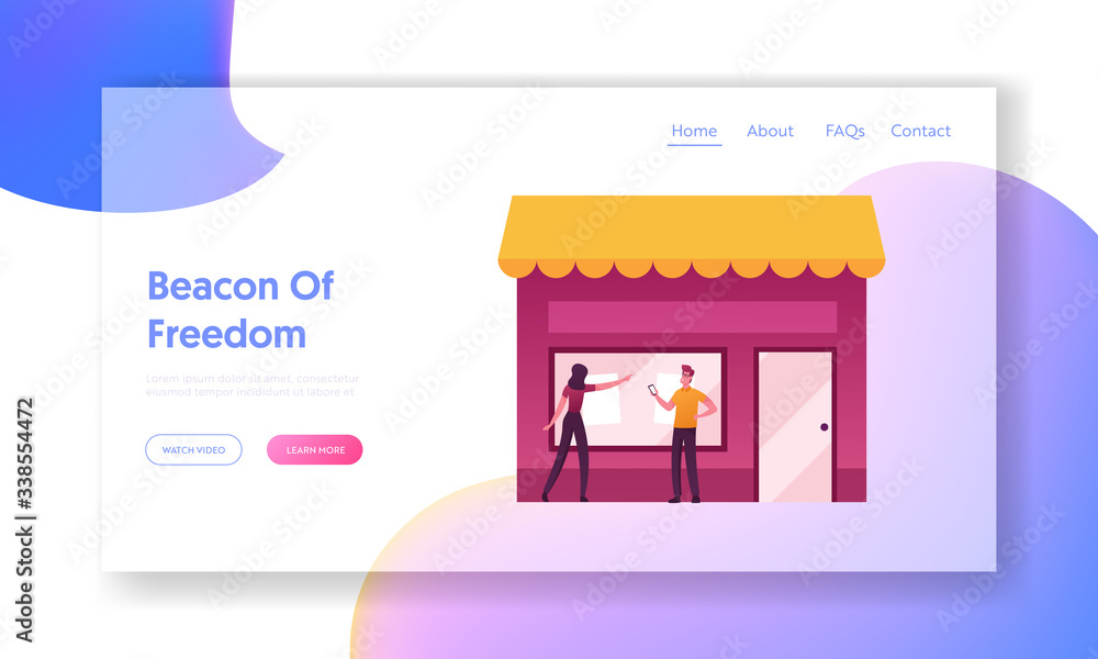 Poster marketing strategy using radar with wireless connection and signal broadcast landing page template. 