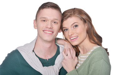 Close up portrait of beautiful woman and man