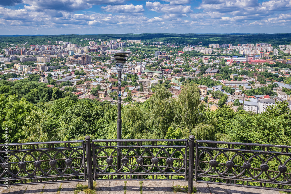 Sticker Panorama of Lviv city - view from the Mound of Lublin Union in Lviv, Ukraine