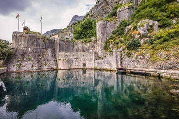 Gurdic Bastion with the etrance to historic part of Kotor city, Montenegro