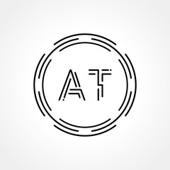 Initial AT Logo Creative Typography Vector Template. Digital Abstract Letter AT Logo Design