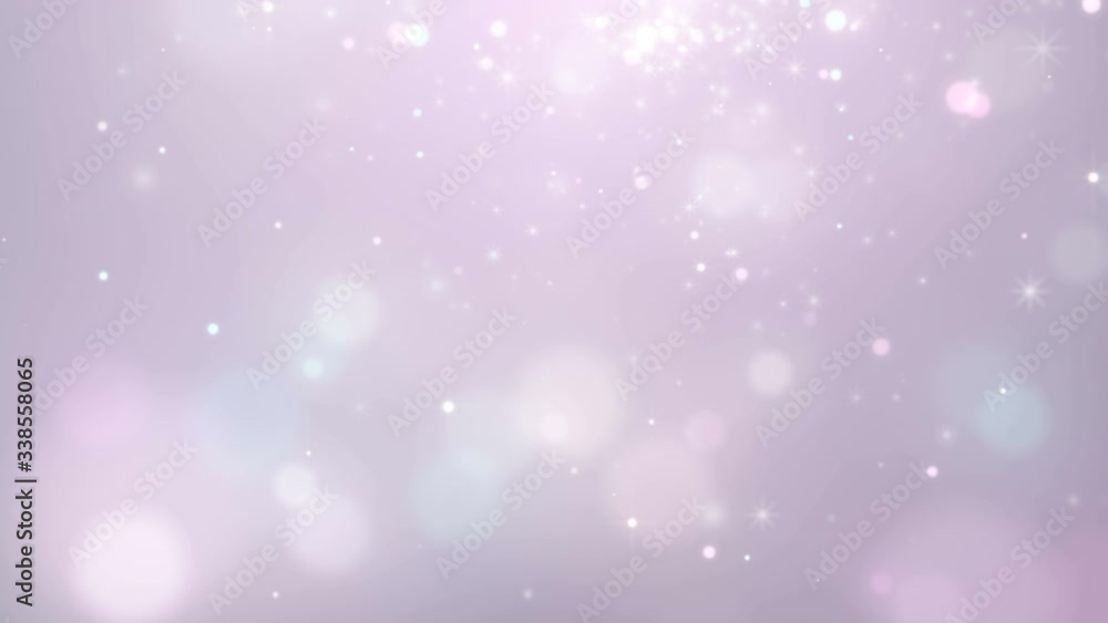 Poster 4k video. bokeh lights. abstract motion background. soft pink glitter light. floating particles. 384