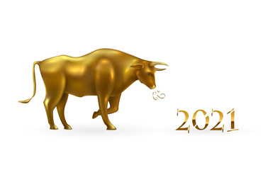 Happy chinese new year! 2021 year of the ox lunar horoscope. Vector.