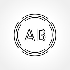 Initial AB Logo Creative Typography Vector Template. Digital Abstract Letter AB Logo Design