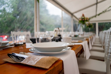 table setting at a wedding