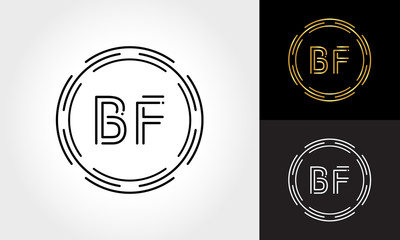 Initial Letter BF Logo Creative Typography Vector Template. Digital Abstract Letter BF Logo Design