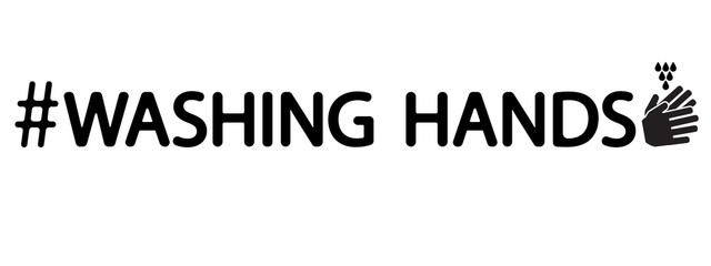 Washing hands concept. Hygiene measures for the prevention of viral diseases. Washing hands  text, hash tag (hashtag). 