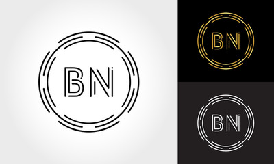 Initial Letter BN Logo Creative Typography Vector Template. Digital Abstract Letter BN Logo Design