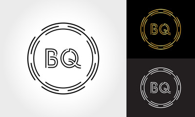 Initial Letter BQ Logo Creative Typography Vector Template. Digital Abstract Letter BQ Logo Design