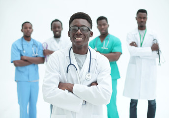 Fototapeta premium leading medical specialist on the background of his colleagues