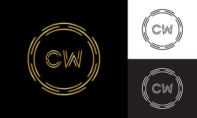 Initial CW Letter Logo Business Typography Vector Template. Digital Abstract Letter CW Logo Design