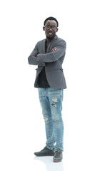 modern confident young man. isolated on white