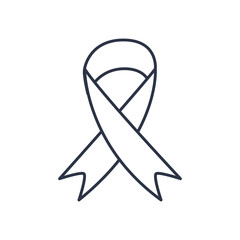 charity donations concept, ribbon icon, line style