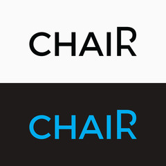 Chair Typography Word Letter Logo Design Vector Template. Chair Word Logo For Business Typography Design