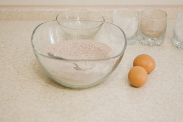 cooks in the kitchen at home