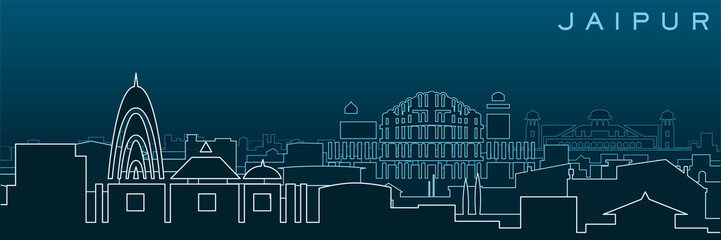 Jaipur Multiple Lines Skyline and Landmarks