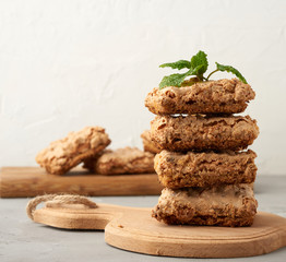 baked Krakow meringue cookies on a wooden board