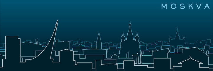 Moscow Multiple Lines Skyline and Landmarks