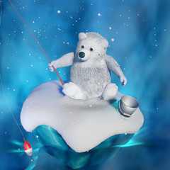 3d rendered illustration. White bear